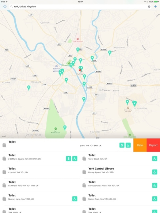 Flush Toilet Finder & Map Tablet-Screenshot