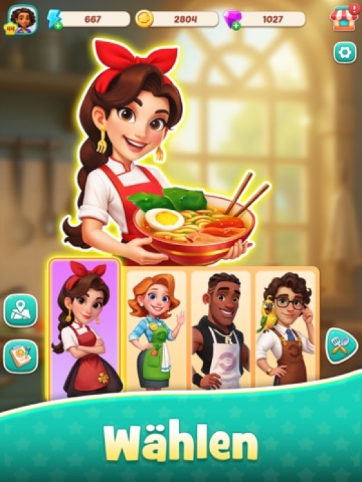 Foodstars: Kombiniere & Koche Tablet-Screenshot