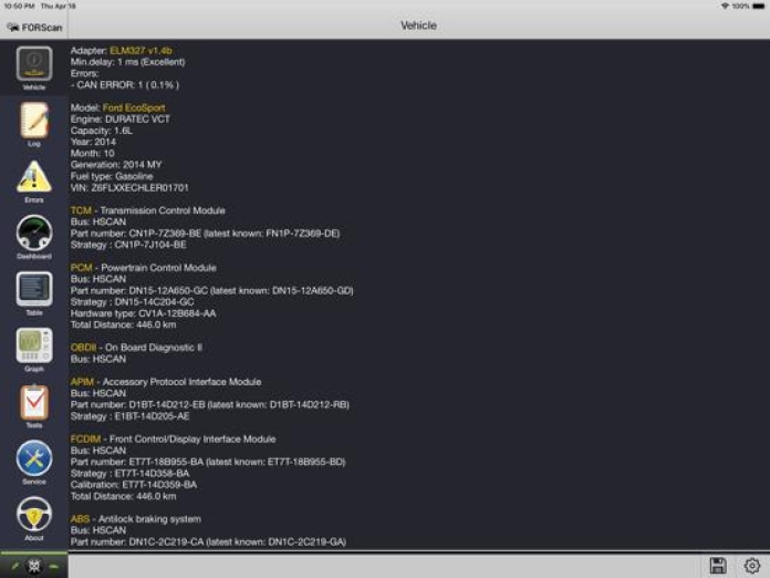 FORScan Lite - for Ford, Mazda Tablet-Screenshot