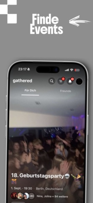 Gathered: Events & Freunde Smartphone-Screenshot2