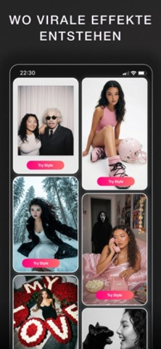 Glam KI, AI Bilder Bearbeiten Smartphone-Screenshot