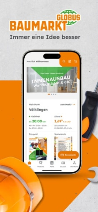 Globus Baumarkt Smartphone-Screenshot
