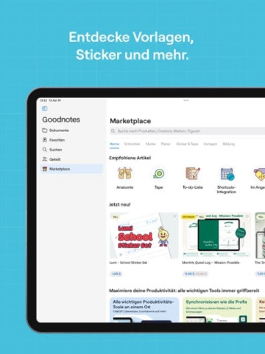 Goodnotes: KI Notizen, PDF app Tablet-Screenshot10