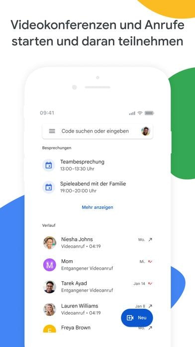 Google Meet Smartphone-Screenshot