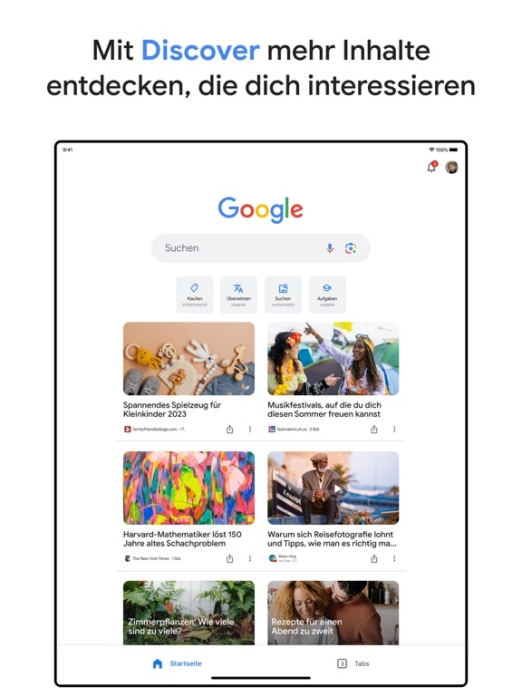 Google Tablet-Screenshot