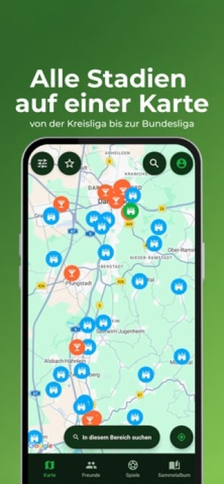 Grounder: Fu&szlig;ball Stadien Smartphone-Screenshot