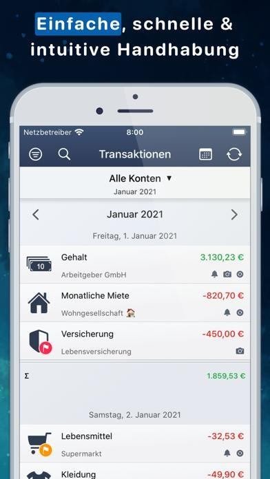 Haushaltsbuch MoneyStats Pro Smartphone-Screenshot3