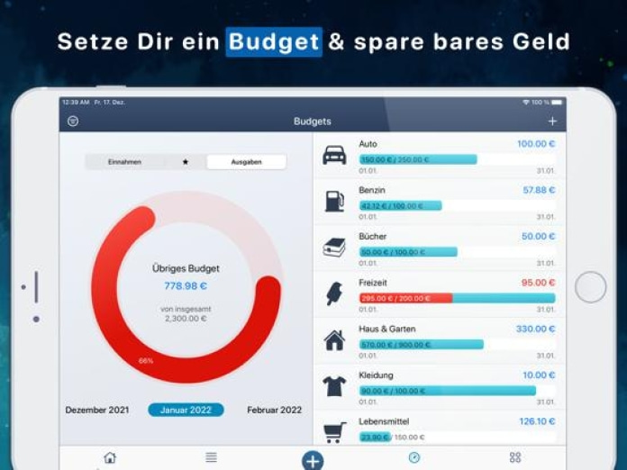 Haushaltsbuch MoneyStats Pro Tablet-Screenshot3