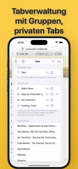 iCab Mobile (Web Browser) Smartphone-Screenshot4