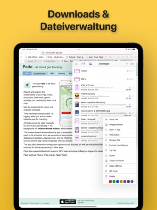 iCab Mobile (Web Browser) Tablet-Screenshot8