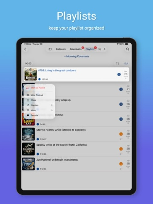 iCatcher! Podcast App Tablet-Screenshot4