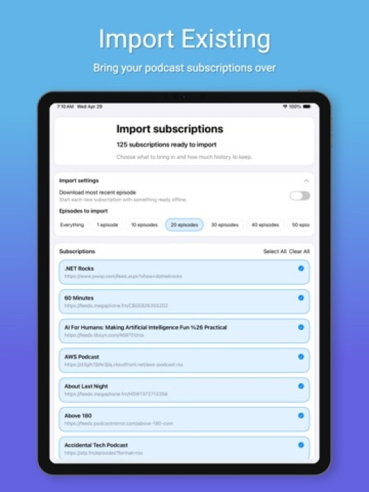 iCatcher! Podcast App Tablet-Screenshot5