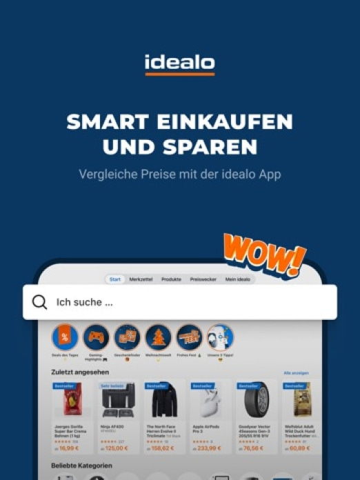idealo: Preisvergleich Online Tablet-Screenshot