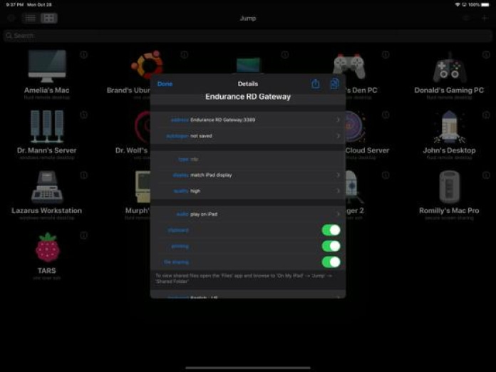 Jump Desktop (RDP, VNC, Fluid) Tablet-Screenshot3