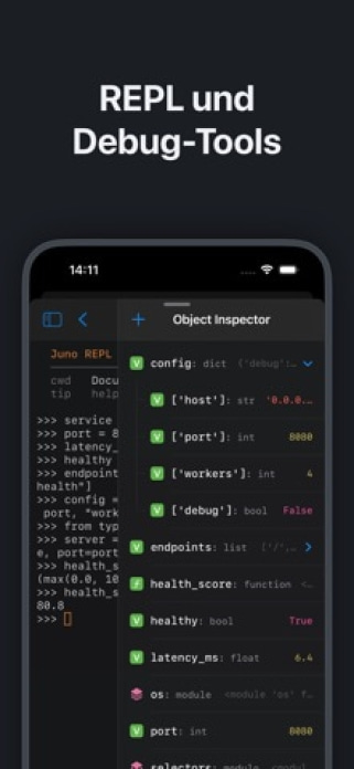 Python IDE und Jupyter &ndash; Juno Smartphone-Screenshot8