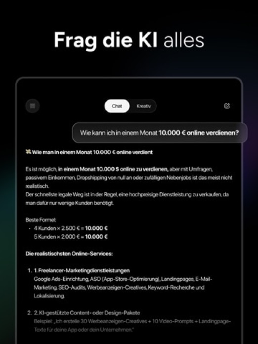 KI Chatbot Deutsch - Genie AI Tablet-Screenshot2