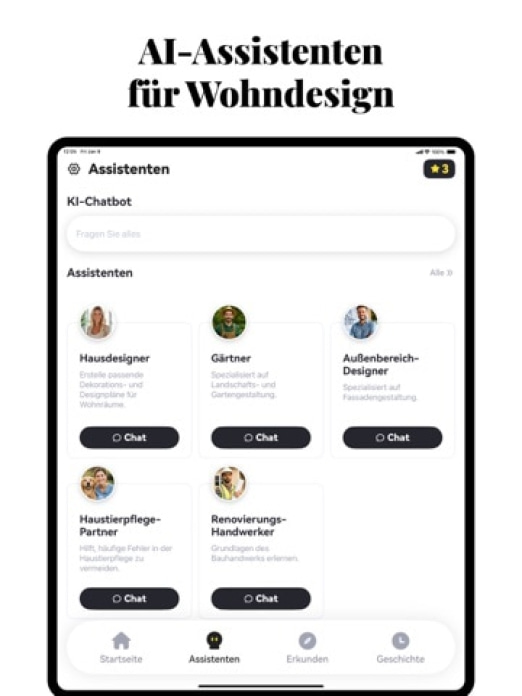 KI - Wohnungsdesign, DecAI&reg; Tablet-Screenshot10