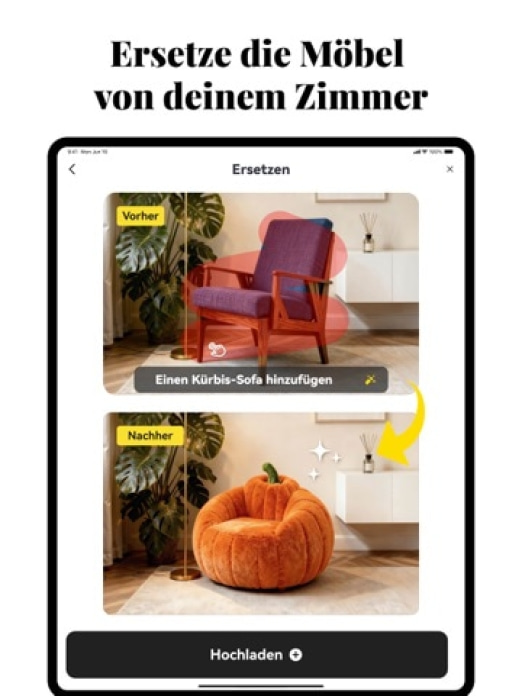 KI - Wohnungsdesign, DecAI® Tablet-Screenshot4