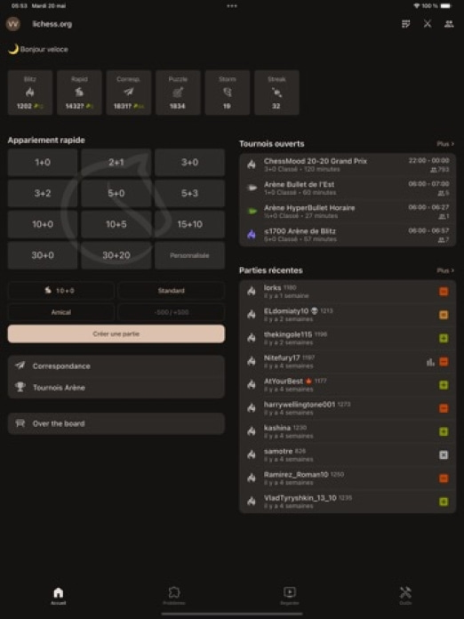 Lichess Tablet-Screenshot