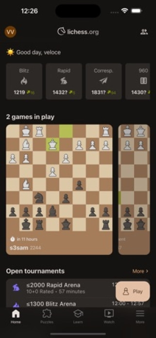 Lichess Smartphone-Screenshot