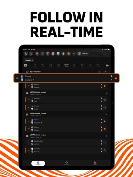 LiveScore Live-Sportergebnisse Tablet-Screenshot3