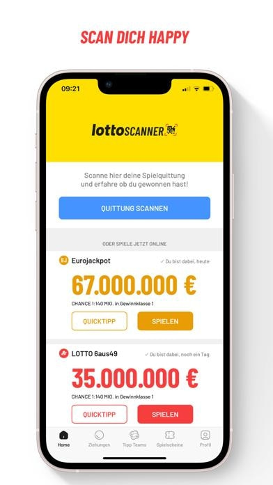 Lotto Scanner & Eurojackpot Smartphone-Screenshot
