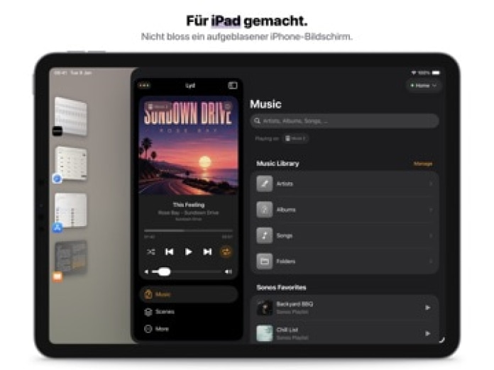 Lyd - Sonos Steuerung & Widget Tablet-Screenshot