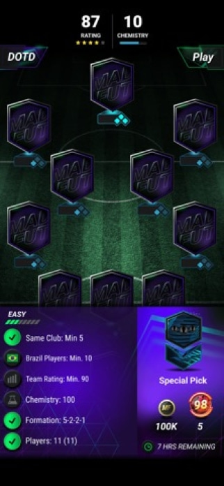 MADFUT 27 Smartphone-Screenshot