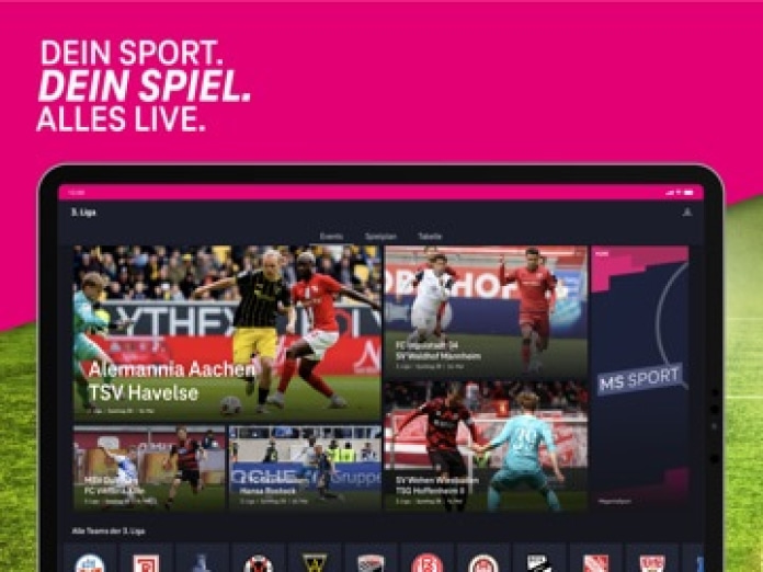 MagentaSport - Dein Live-Sport Tablet-Screenshot