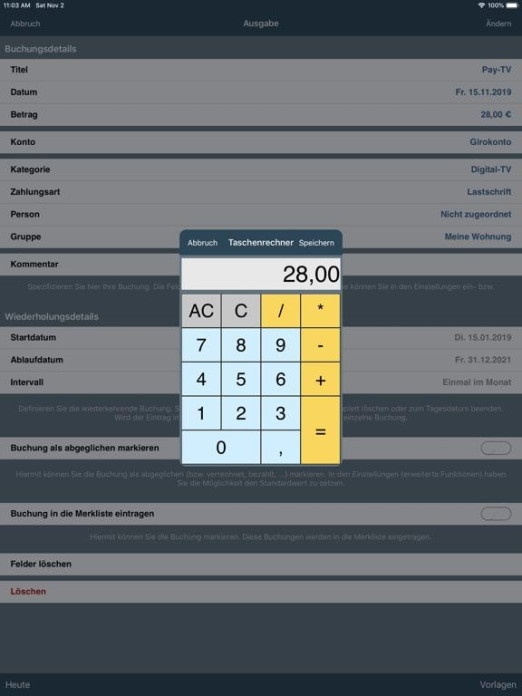 Mein Haushaltsbuch Tablet-Screenshot5