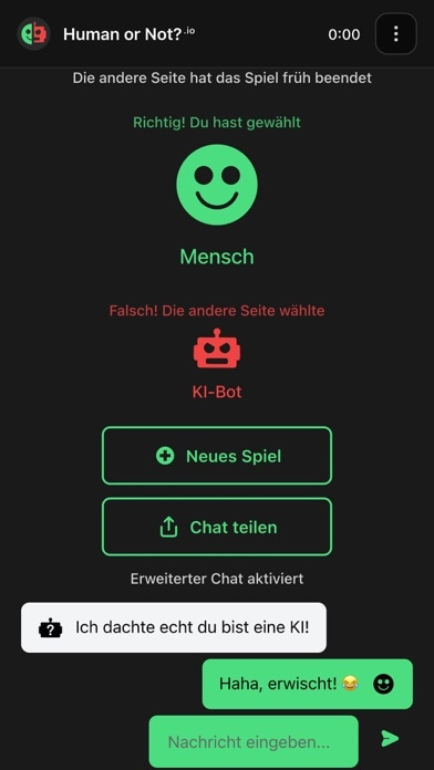 Mensch oder KI? Smartphone-Screenshot3