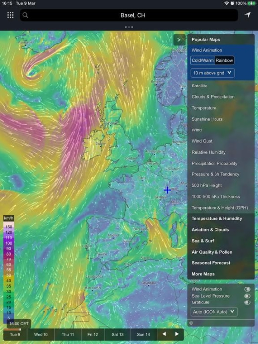 meteoblue Wetter & Karten Tablet-Screenshot4