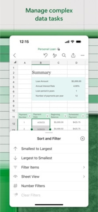 Microsoft Excel Smartphone-Screenshot3