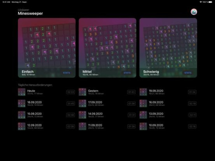 Mineswifter (Minesweeper) Tablet-Screenshot2