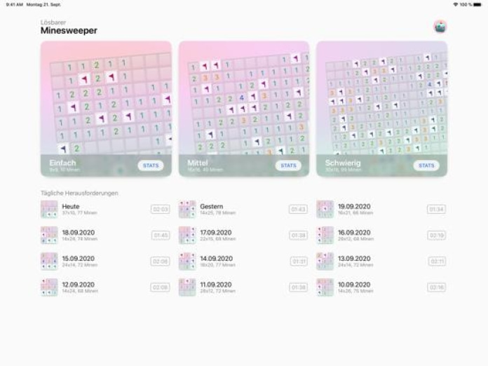 Mineswifter (Minesweeper) Tablet-Screenshot