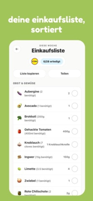 mise &ndash; Essensplaner Smartphone-Screenshot5
