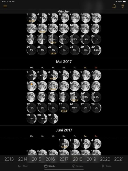 Mondphasen + Mondkalender Tablet-Screenshot2