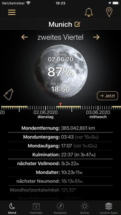 Mondphasen + Mondkalender Smartphone-Screenshot