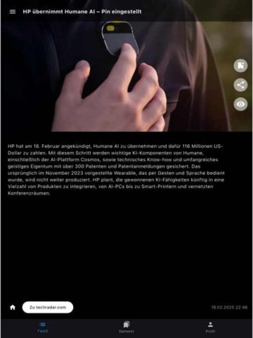 MorphReader Tech News Tablet-Screenshot