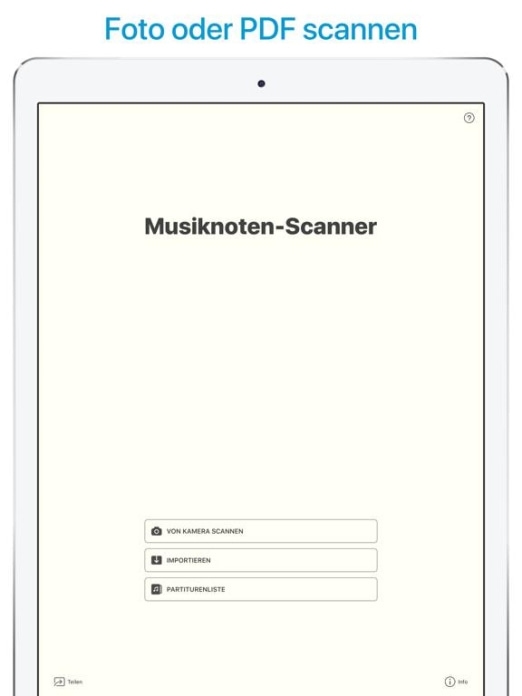 Musik Noten Scanner & Leser Tablet-Screenshot