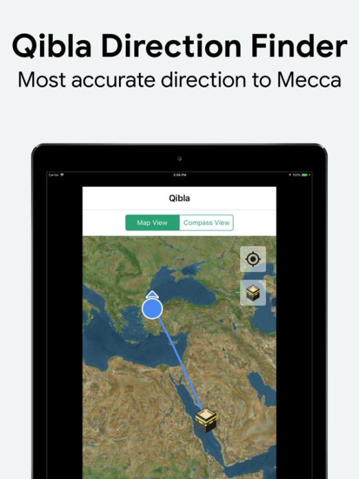 Muslim: Gebetszeiten, Qibla Tablet-Screenshot2
