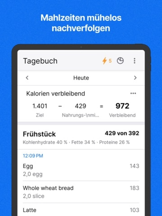 MyFitnessPal: Kalorien Tracker Tablet-Screenshot6