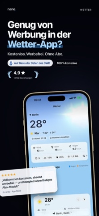 nano - Wetter für Deutschland Smartphone-Screenshot