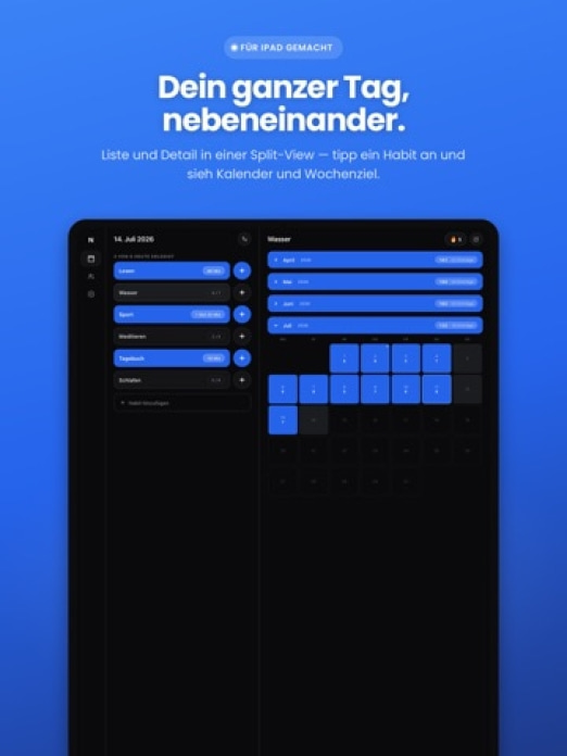Nexter - Habit Tracker Tablet-Screenshot