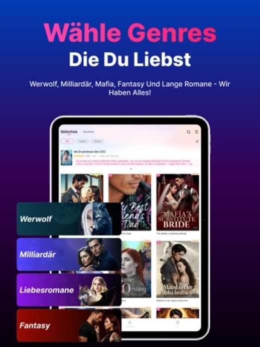 NovelFlow-Unbegrenzte Bücher Tablet-Screenshot2