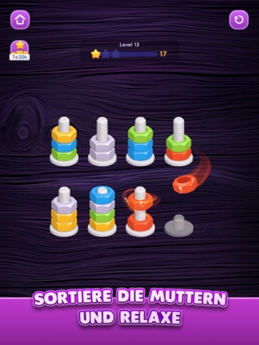 Nut Sort: Color Sorting Game Tablet-Screenshot2