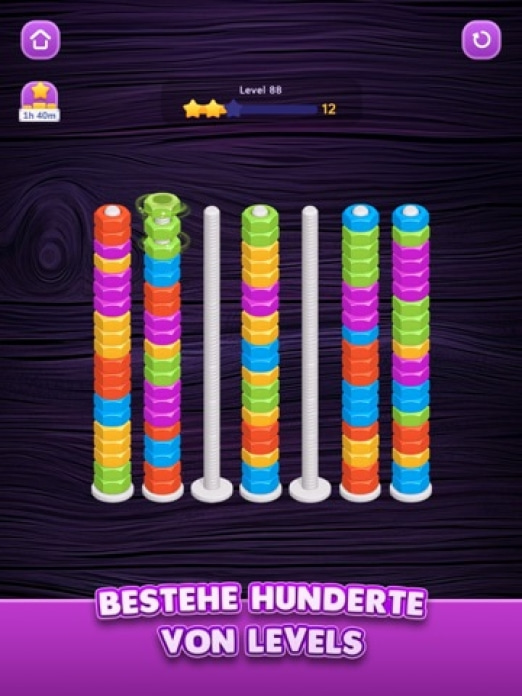 Nut Sort: Color Sorting Game Tablet-Screenshot