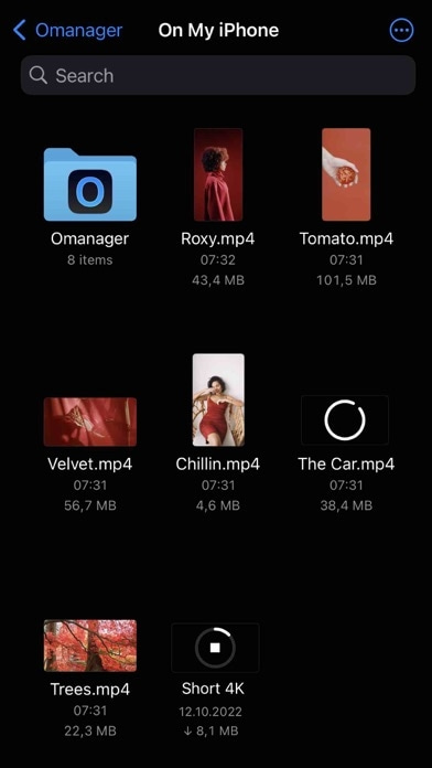 Omanager - Video for Files Smartphone-Screenshot