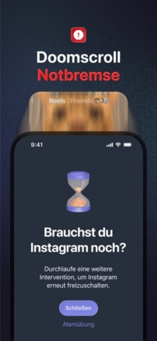 one sec | App Zeitlimit Sperre Smartphone-Screenshot3