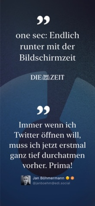 one sec | App Zeitlimit Sperre Smartphone-Screenshot7